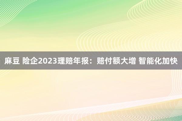 麻豆 险企2023理赔年报：赔付额大增 智能化加快