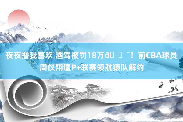 夜夜撸我喜欢 酒驾被罚18万🚨！前CBA球员周仪翔遭P+联赛领航猿队解约