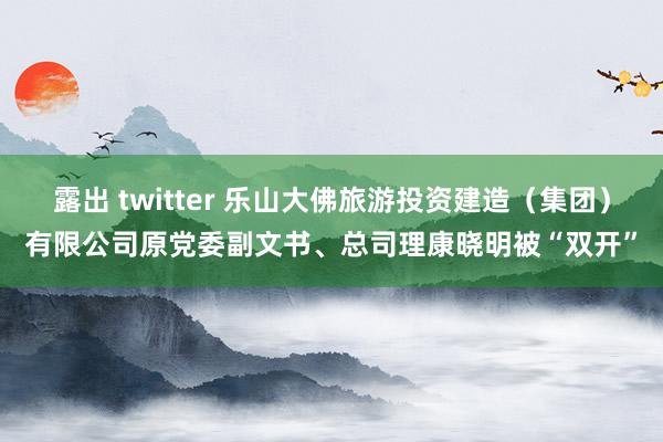 露出 twitter 乐山大佛旅游投资建造（集团）有限公司原党委副文书、总司理康晓明被“双开”