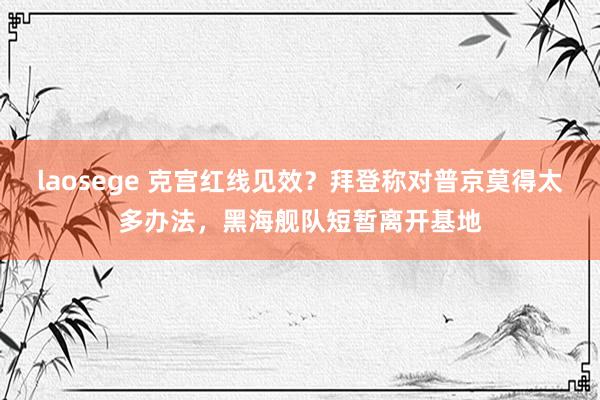 laosege 克宫红线见效？拜登称对普京莫得太多办法，黑海舰队短暂离开基地