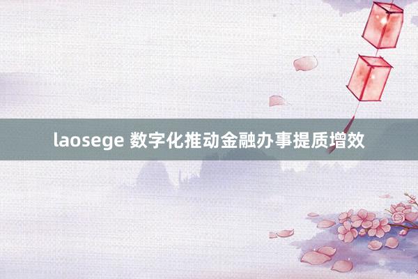 laosege 数字化推动金融办事提质增效