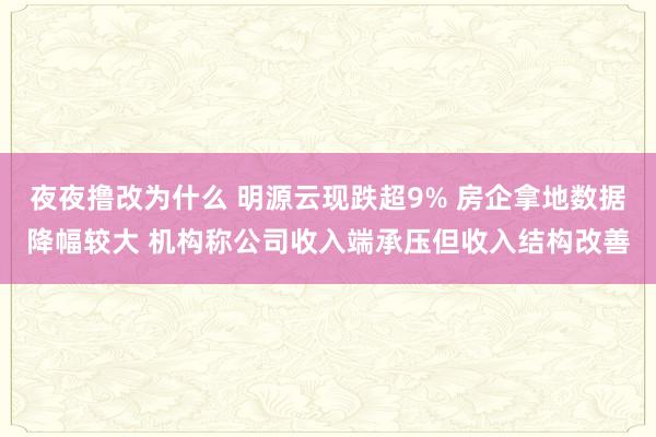 夜夜撸改为什么 明源云现跌超9% 房企拿地数据降幅较大 机构称公司收入端承压但收入结构改善