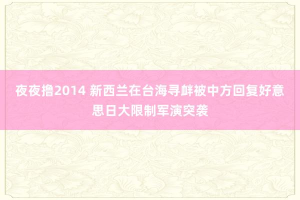 夜夜撸2014 新西兰在台海寻衅被中方回复好意思日大限制军演突袭