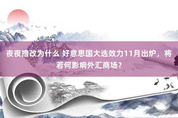 夜夜撸改为什么 好意思国大选效力11月出炉，将若何影响外汇商场？