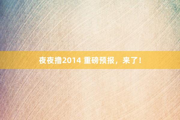 夜夜撸2014 重磅预报，来了！