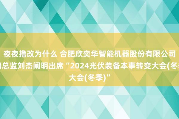 夜夜撸改为什么 合肥欣奕华智能机器股份有限公司营销总监刘杰阐明出席“2024光伏装备本事转变大会(冬季)”