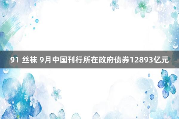 91 丝袜 9月中国刊行所在政府债券12893亿元