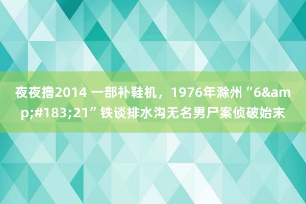 夜夜撸2014 一部补鞋机，1976年滁州“6&#183;21”铁谈排水沟无名男尸案侦破始末