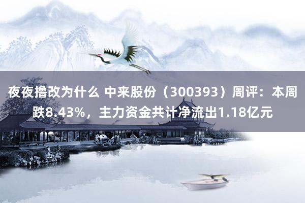 夜夜撸改为什么 中来股份（300393）周评：本周跌8.43%，主力资金共计净流出1.18亿元