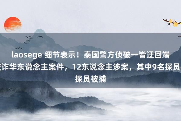 laosege 细节表示！泰国警方侦破一皆迂回端正敲诈华东说念主案件，12东说念主涉案，其中9名探员被捕