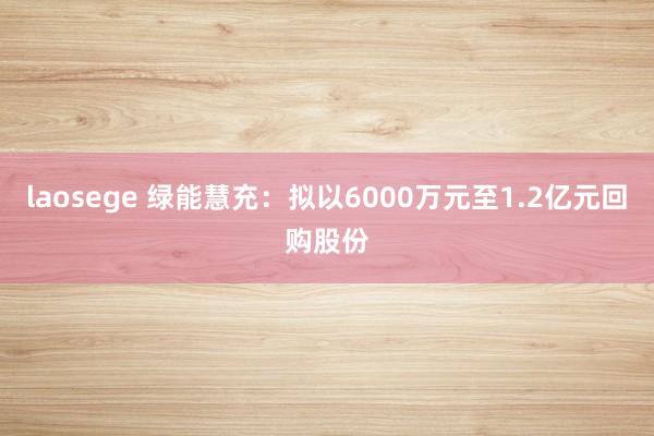 laosege 绿能慧充：拟以6000万元至1.2亿元回购股份