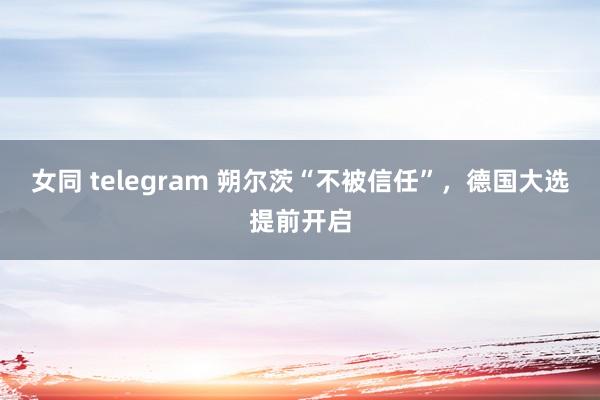 女同 telegram 朔尔茨“不被信任”，德国大选提前开启