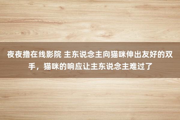 夜夜撸在线影院 主东说念主向猫咪伸出友好的双手，猫咪的响应让主东说念主难过了