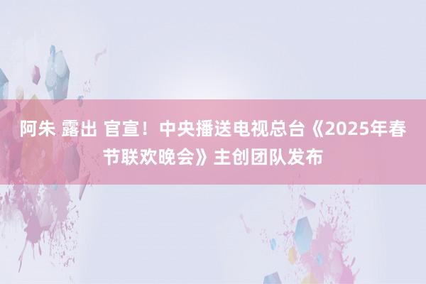 阿朱 露出 官宣！中央播送电视总台《2025年春节联欢晚会》主创团队发布