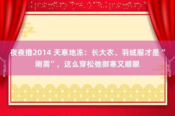 夜夜撸2014 天寒地冻：长大衣、羽绒服才是“刚需”，这么穿松弛御寒又顺眼