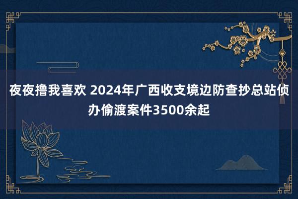 夜夜撸我喜欢 2024年广西收支境边防查抄总站侦办偷渡案件3500余起