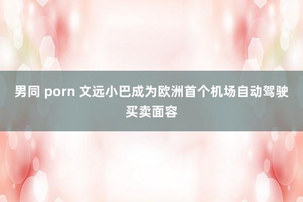 男同 porn 文远小巴成为欧洲首个机场自动驾驶买卖面容