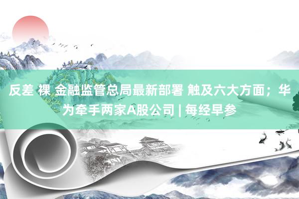 反差 裸 金融监管总局最新部署 触及六大方面；华为牵手两家A股公司 | 每经早参