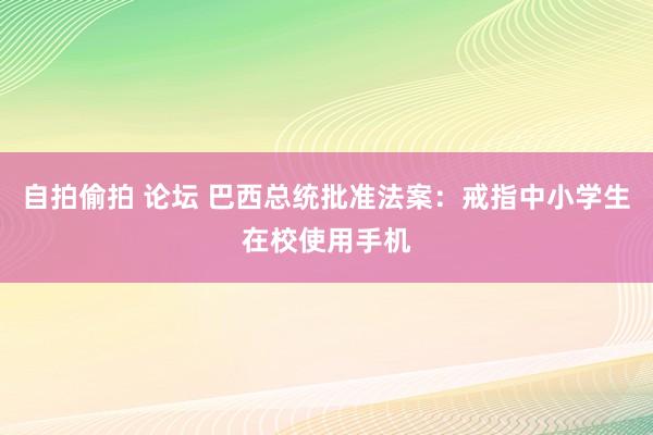 自拍偷拍 论坛 巴西总统批准法案：戒指中小学生在校使用手机