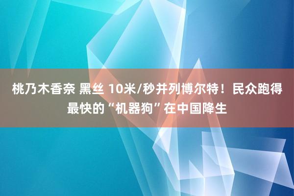 桃乃木香奈 黑丝 10米/秒并列博尔特！民众跑得最快的“机器狗”在中国降生